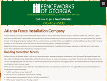Tablet Screenshot of fenceworksofga.com